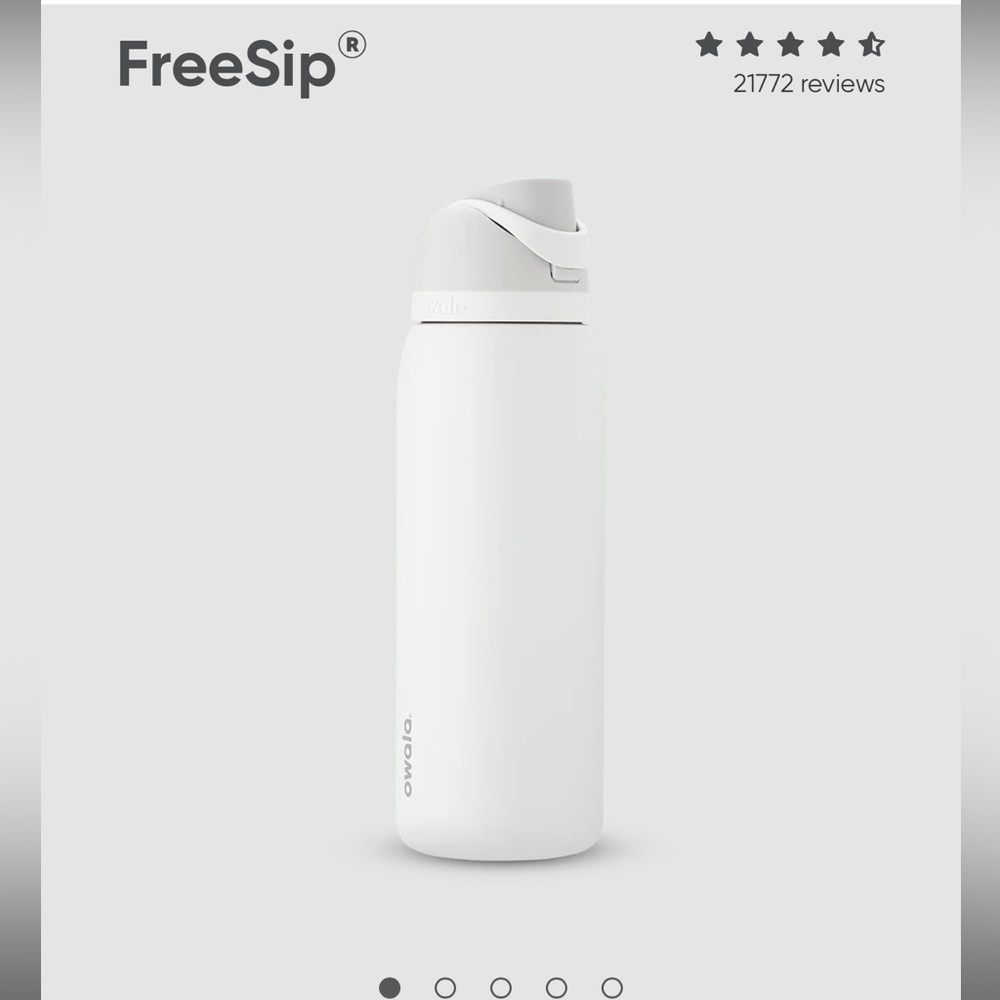 OWALA Water Bottle FreeSip * 1 Shy Marshmallow / Stainless Steel / 40oz